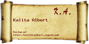 Kalita Albert névjegykártya