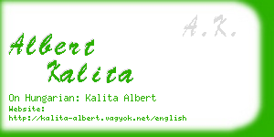 albert kalita business card